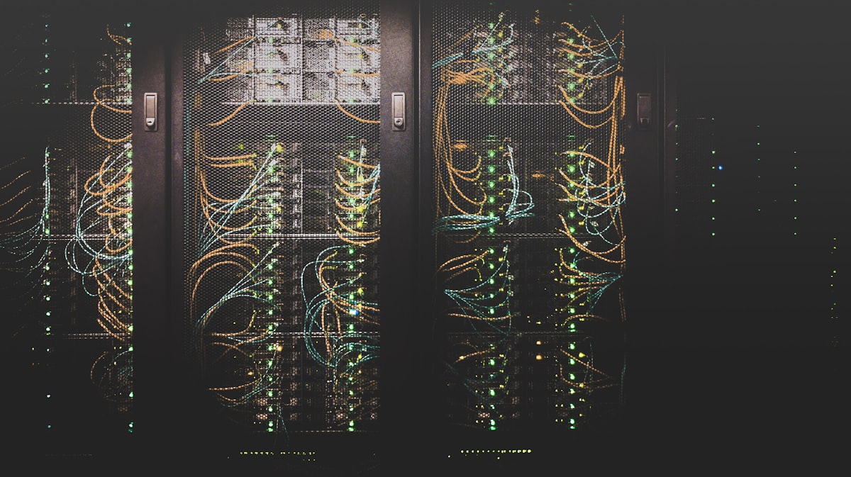 Network and server rack equipment in a data cabinet